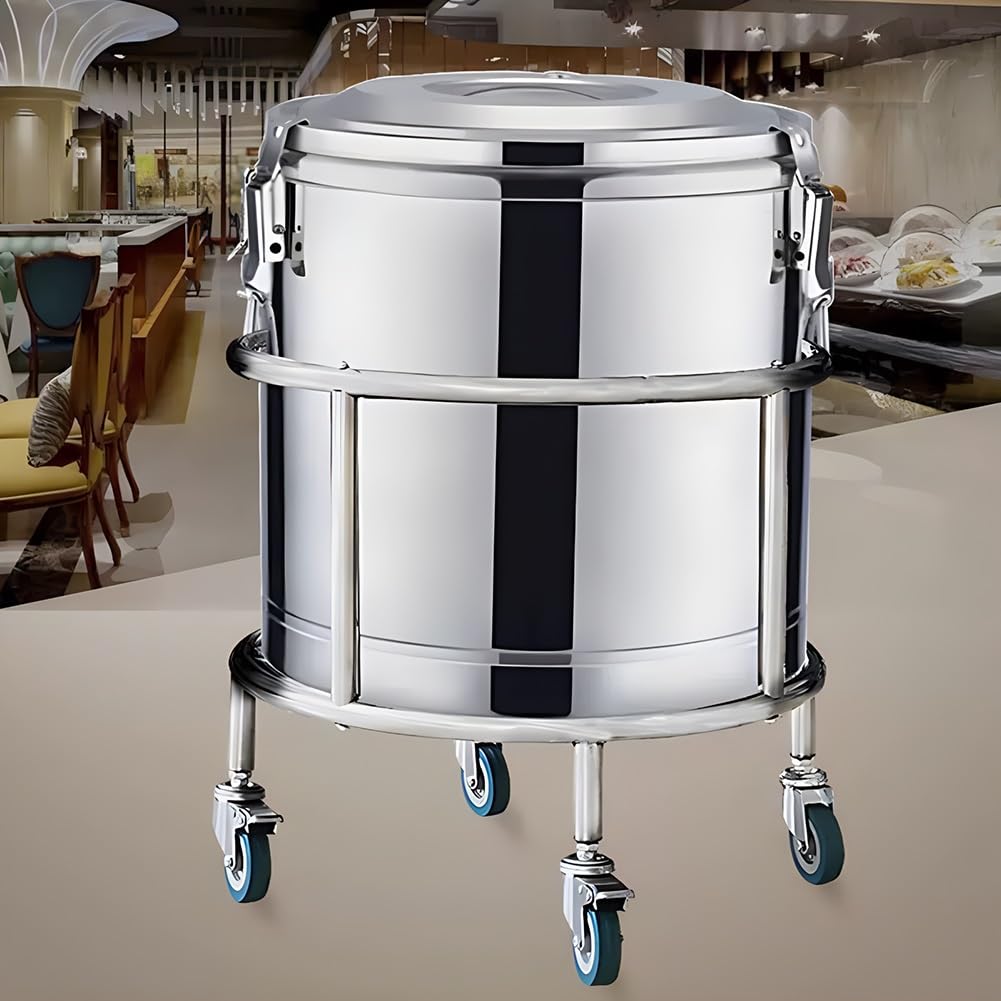 Soporte de Acero Inoxidable para ollas con Cuatro Ruedas, Soporte móvil para Cubos, Base móvil para bombonas de Gas, Cubos de Almacenamiento y Cubos de Leche, fácil de Instalar