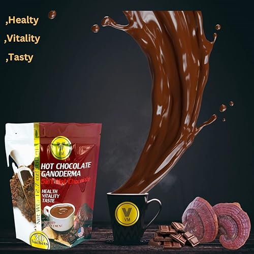 Miniatura 10 de VM Hongos de mezcla de chocolate caliente. Reishi con cacao de cacao. Mezcla 5 en 1 Ganoderma Lucidum natural de hongos con cacao orgánico
