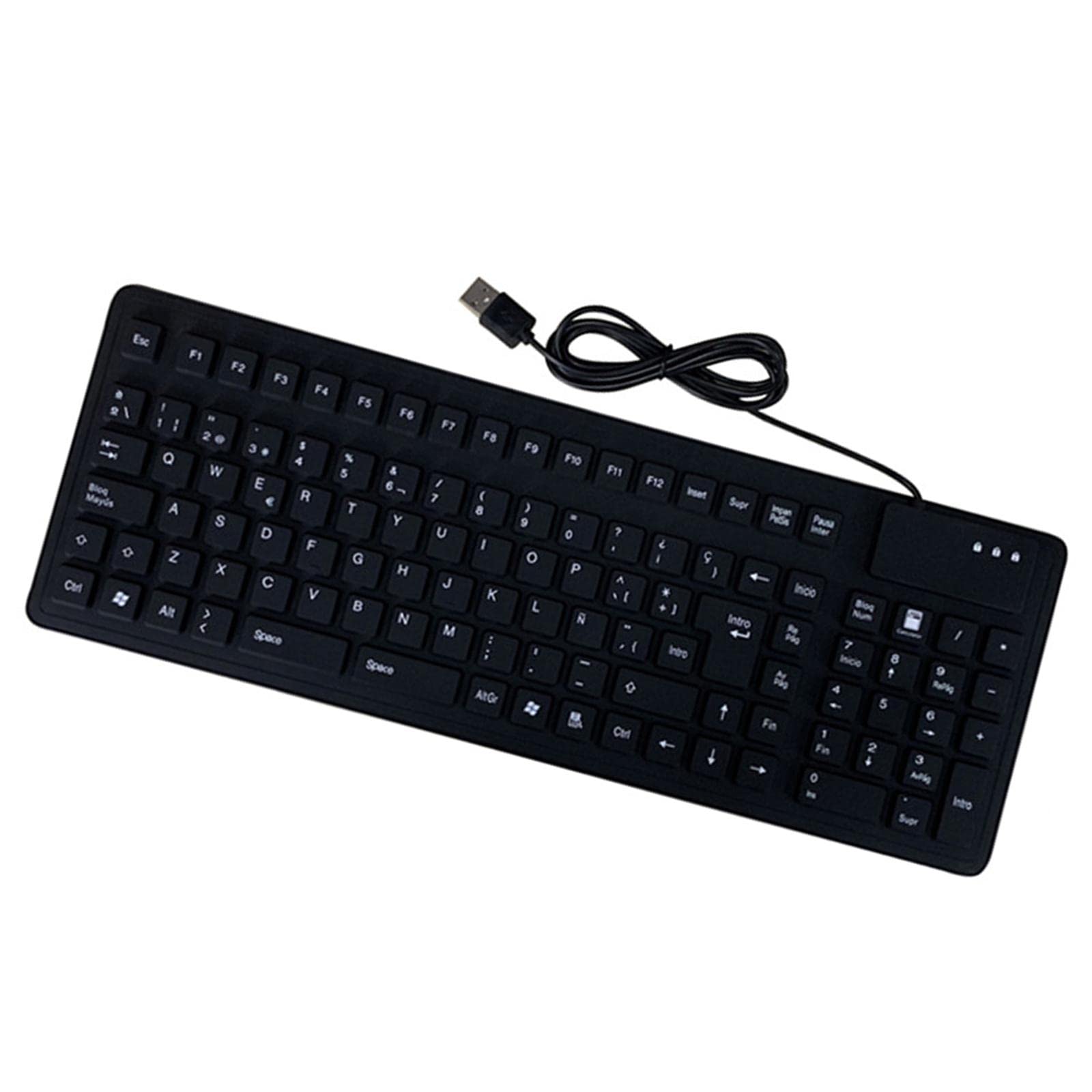 Silicone Spanish Waterproof 105 Key Flexible Foldable Keyboard for PC Laptop-image-28