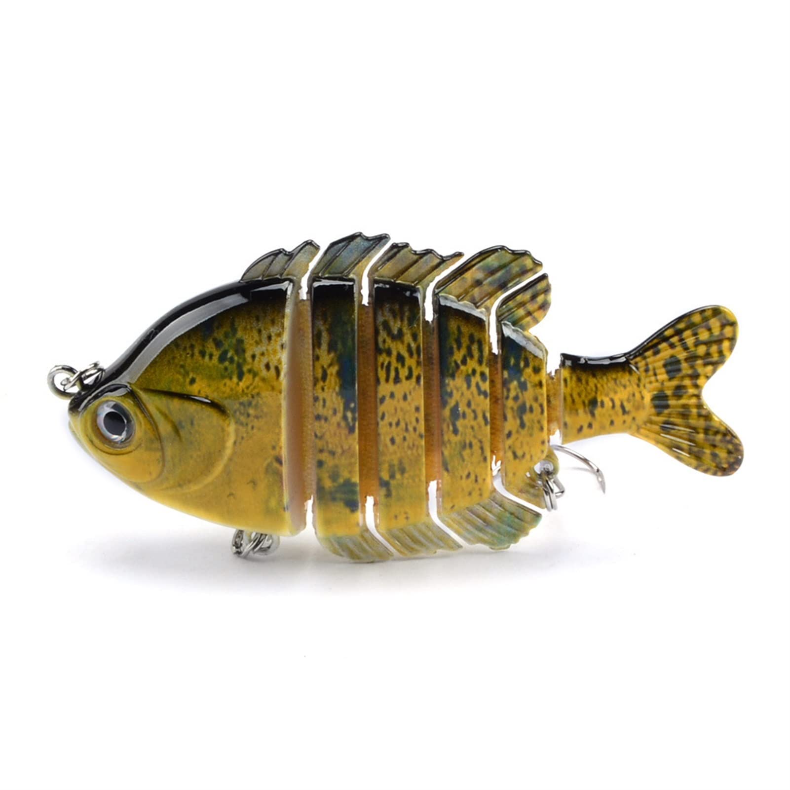5 Stück 8,5 cm 25g 6 segmentierte mehrgelenkige Swimbaits Lebensechte Angelköder für Bassforellen-Karpfen mit Diskanthaken 3D-Augen Süßwasser-Salzwasser-Angelgerät