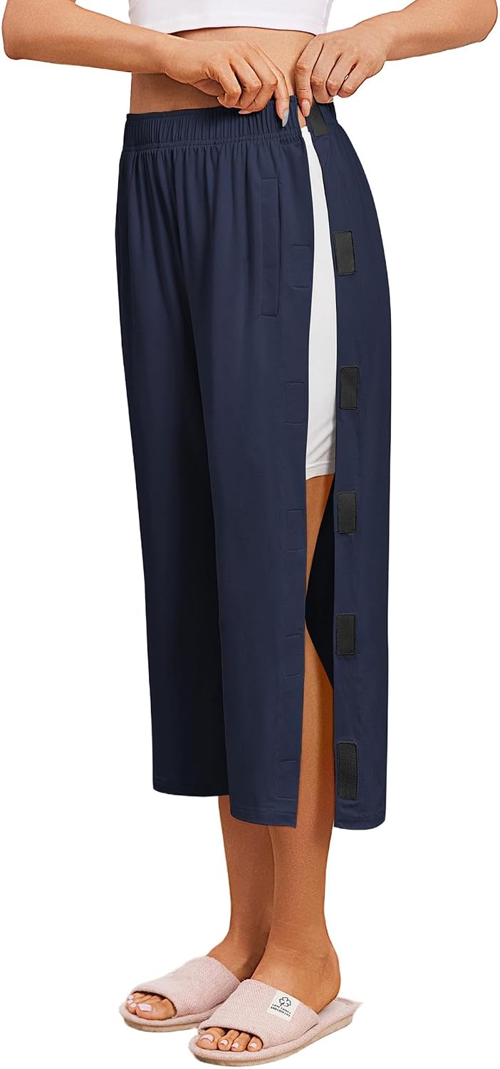 Deyeek Women's Tear Away Capri Pants Post Surgery Breakaway Pants image 2