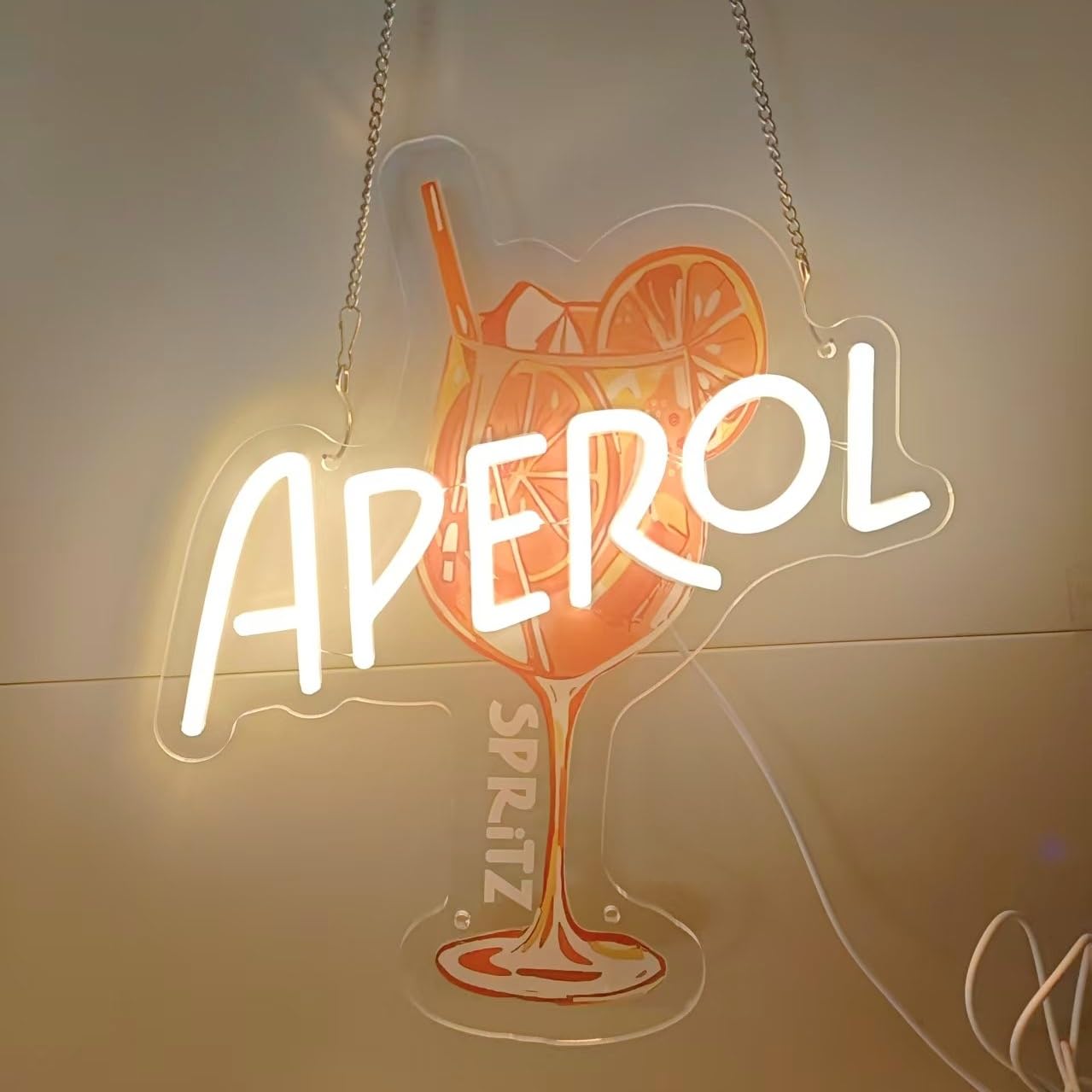 Insegna Al Neon Aperol Spritz - Decorazione LED Per Bar, Feste, USB, Design Vibrante Arancione