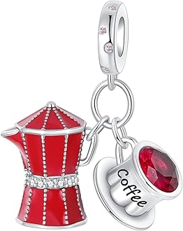 GOINEVACoffee Cup Computer Dangle Pendants Beads Perfume Bottle Dragon Charms 925 Sterling Silver Bead Fits Women's Charm Bracelet & Necklace Jewelry Gifts for Women