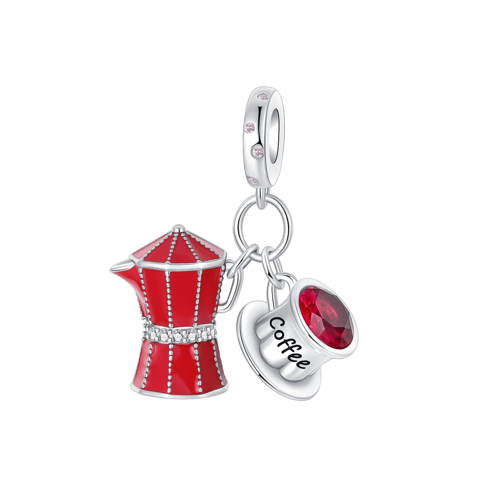 GOINEVACoffee Cup Computer Dangle Pendants Beads Perfume Bottle Dragon Charms 925 Sterling Silver Bead Fits Women's Charm Bracelet & Necklace Jewelry Gifts for Women