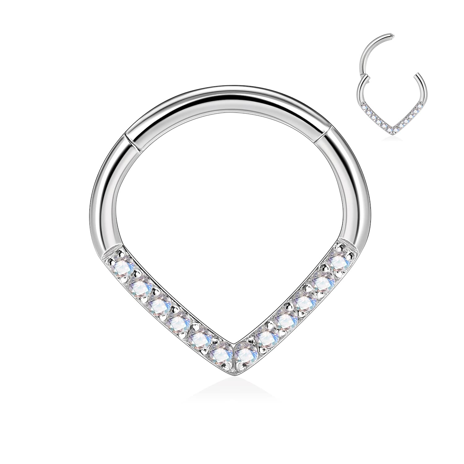 hengkaixuanTeardrop Daith Earrings Septum Jewellery Nose Hoop Ring Surgical Steel Daith Rook Tragus Piercing Jewellery Septum Clicker Ring Small Hoop Earring