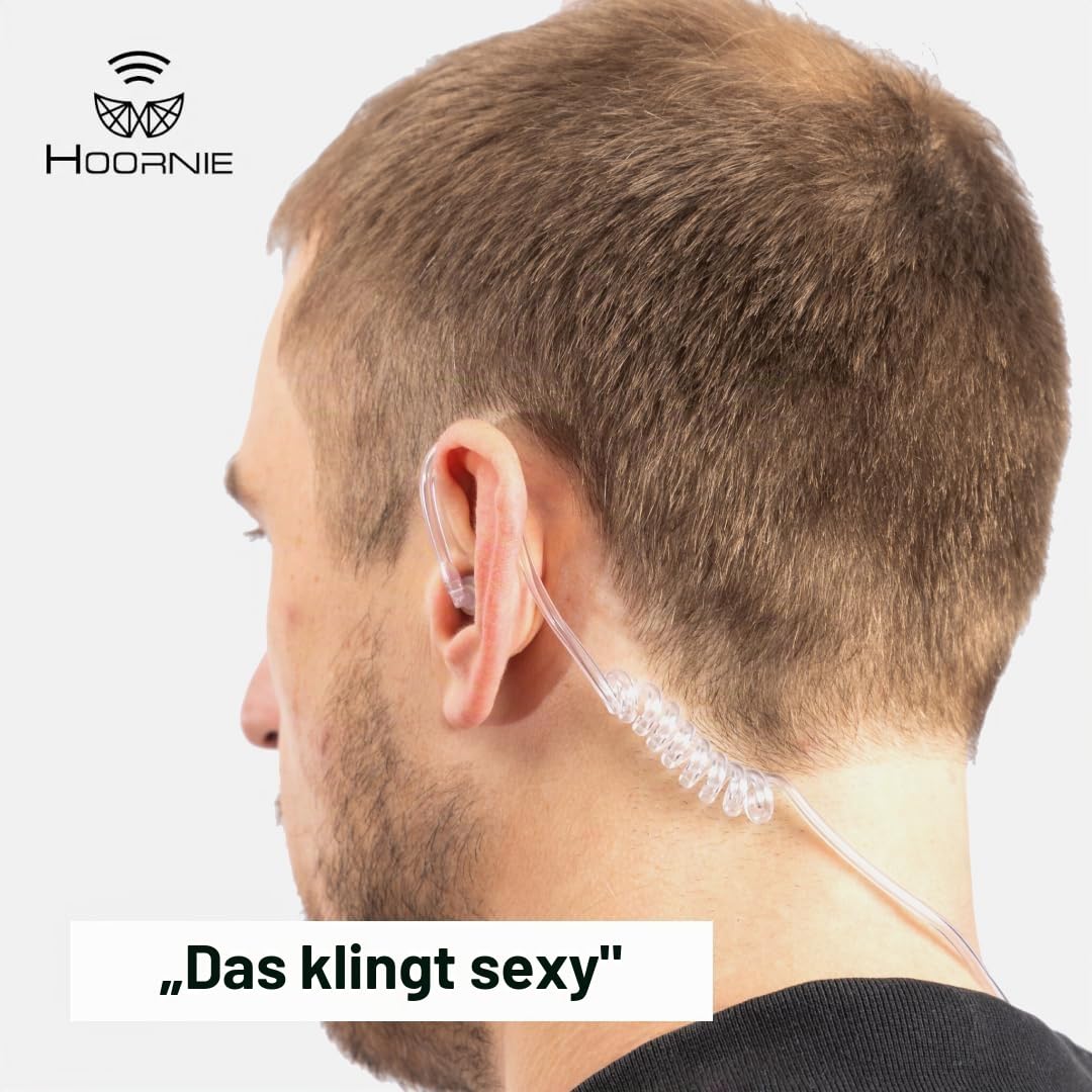 Ohrhörer (4er-Pack) Schallschlauch mit 3,5mm Klinke - transparent inkl. Halteclip und 10 (x4) Ohrstöpsel - Kopfhörer Headset für Funkgeräte