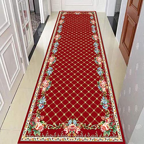 Alfombras de pasillo largo transitable moqueta corredor rojo resistente 3