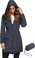 LOMON Women's Waterproof Lightweight Packable Rain Jacket - Breathable Hooded Raincoat for Hiking, Travel & Outdoor Activities