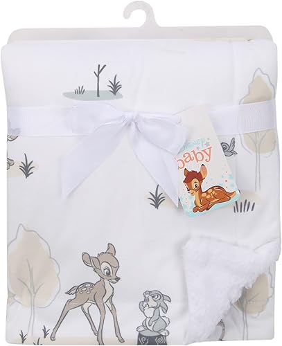 Miniatura 4 de Lambs & Ivy Disney Baby Bambi & Thumper White Minky/Fleece Deer - Manta para bebé
