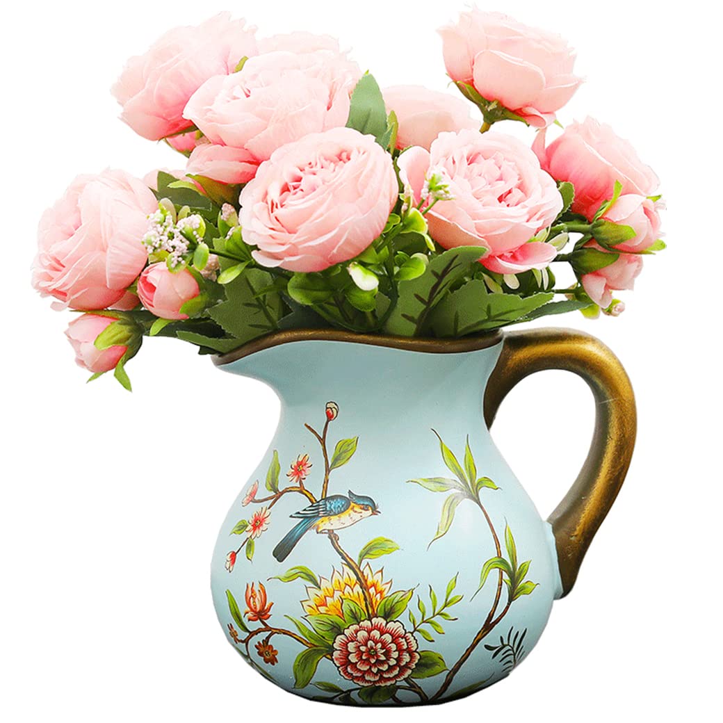 75×93 アナトリア　花柄　ヴィンテージ　キャラメルベージュ Amazon.com: ADECQ Retro Ceramic Flower Vase for Home Decor