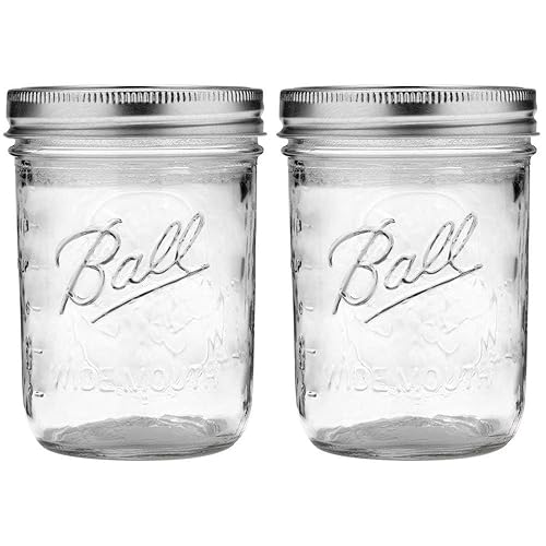 Ball 16 oz Wide Mouth Mason Jars with Lids and
