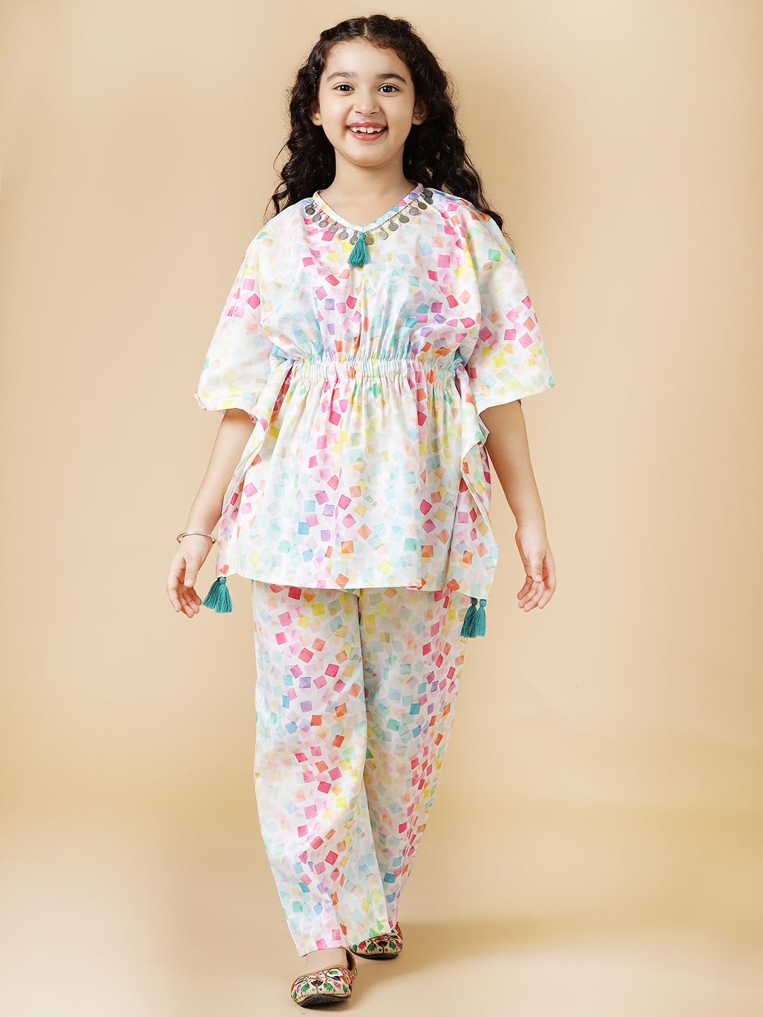 A.T.U.N. (ALL THINGS UBER NICE) Set mit T-Shirt und gerader Hose für Mädchen | Western-Kleidungsset