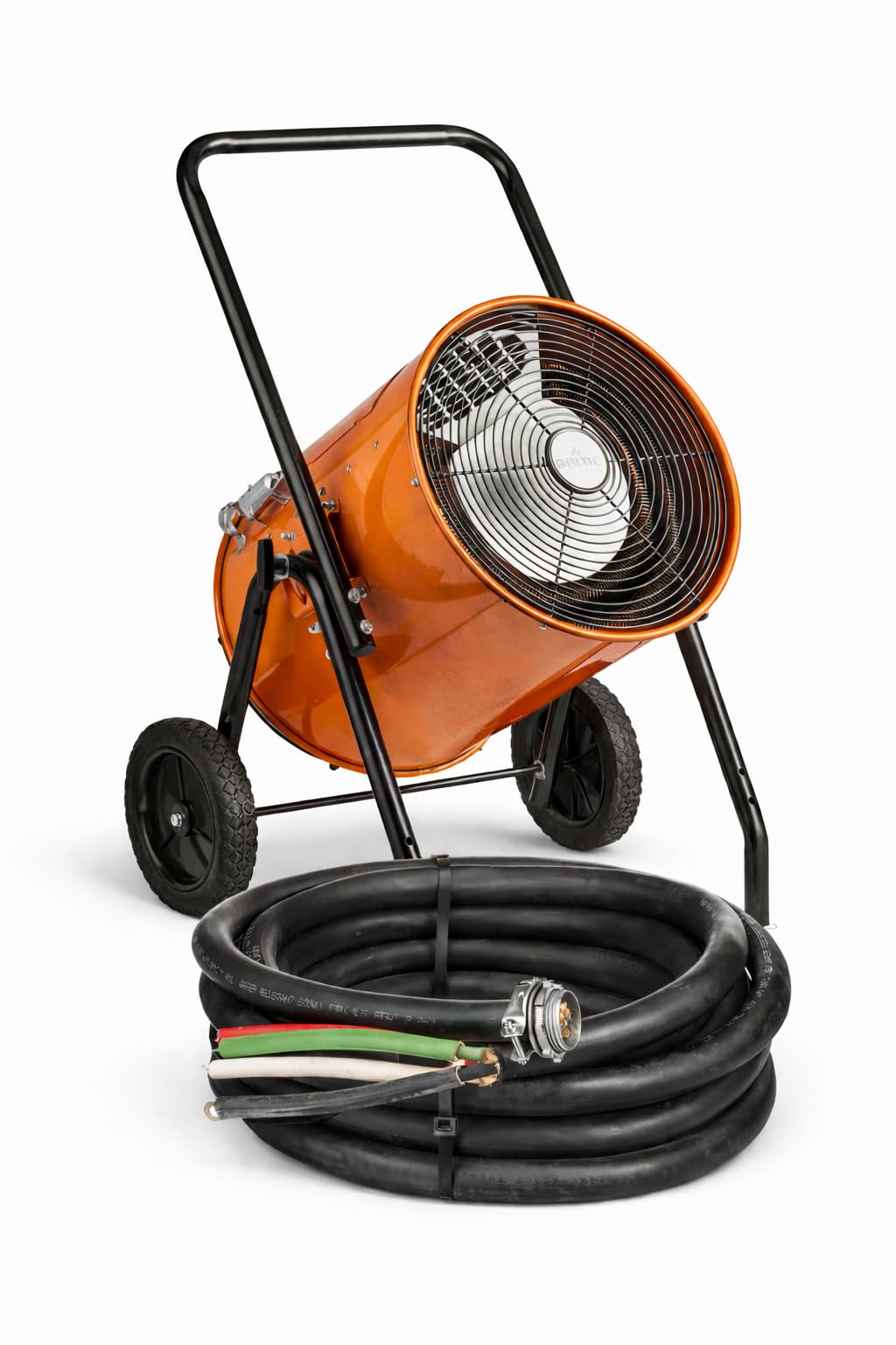 Portable Industrial Electric Construction Heater 30kW, 480V 3-Phase, Freestanding Jobsite Space Heater with Wheels, Heats Up to 3,200 Sq Ft, Includes 25 ft 8/4 SO Power Cord