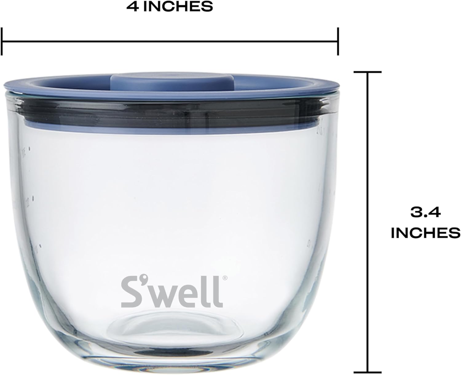 S'well 12oz Glass Prep Bowl Set of 4 For Easy Meal Prep, Coastal Blues, Made From Durable Tempered Glass, Nests Inside 21.5oz - Image 3