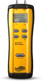 Fieldpiece SDMN5 Dual-Port Manometer: Accurate HVAC Duct Pressure Gauge -60 to 60 inWC for Pros