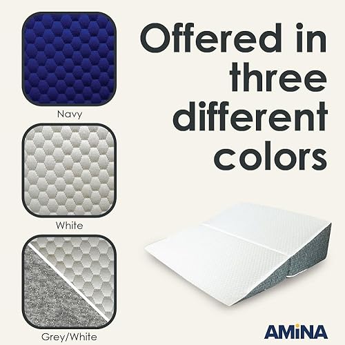 Miniatura 3 de AMiNA Almohada de cuña para cama, para dormir, Gerd, reflujo ácido, apnea del sueño, poscirugía, soporte de espalda, sección C, portátil, fácil de