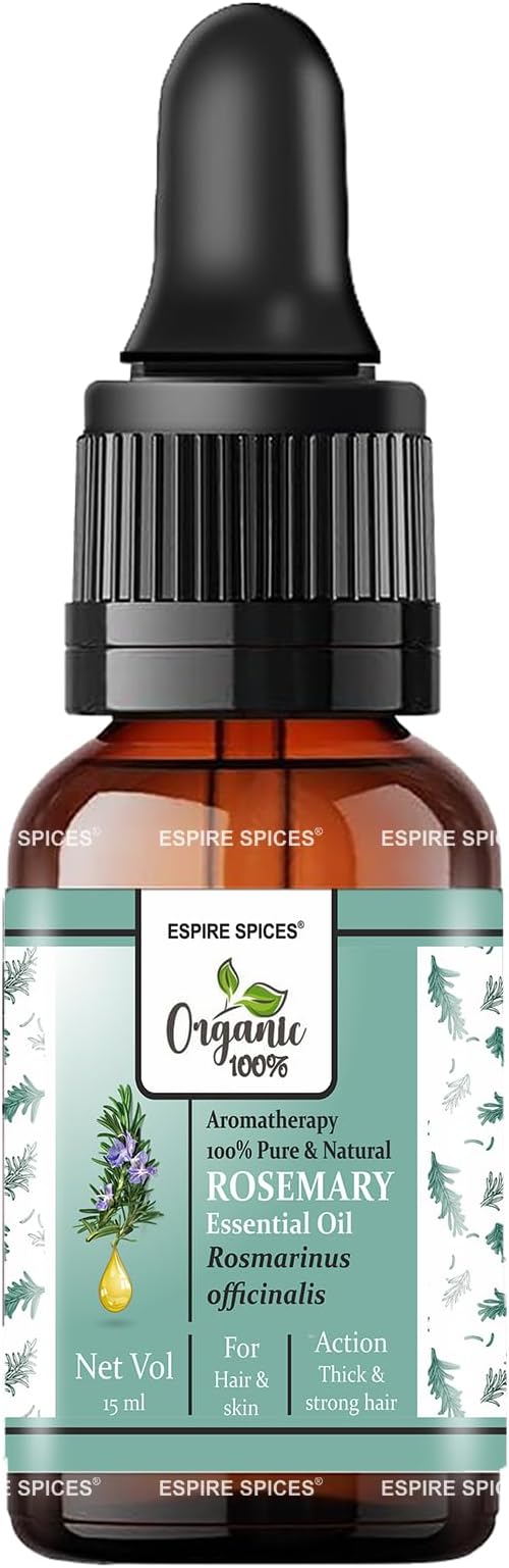 Rosemary Essential Oil for Hair Growth, Hair Fall Control and Nourishment, Skin Care | 100% Pure, Natural | 15 ML