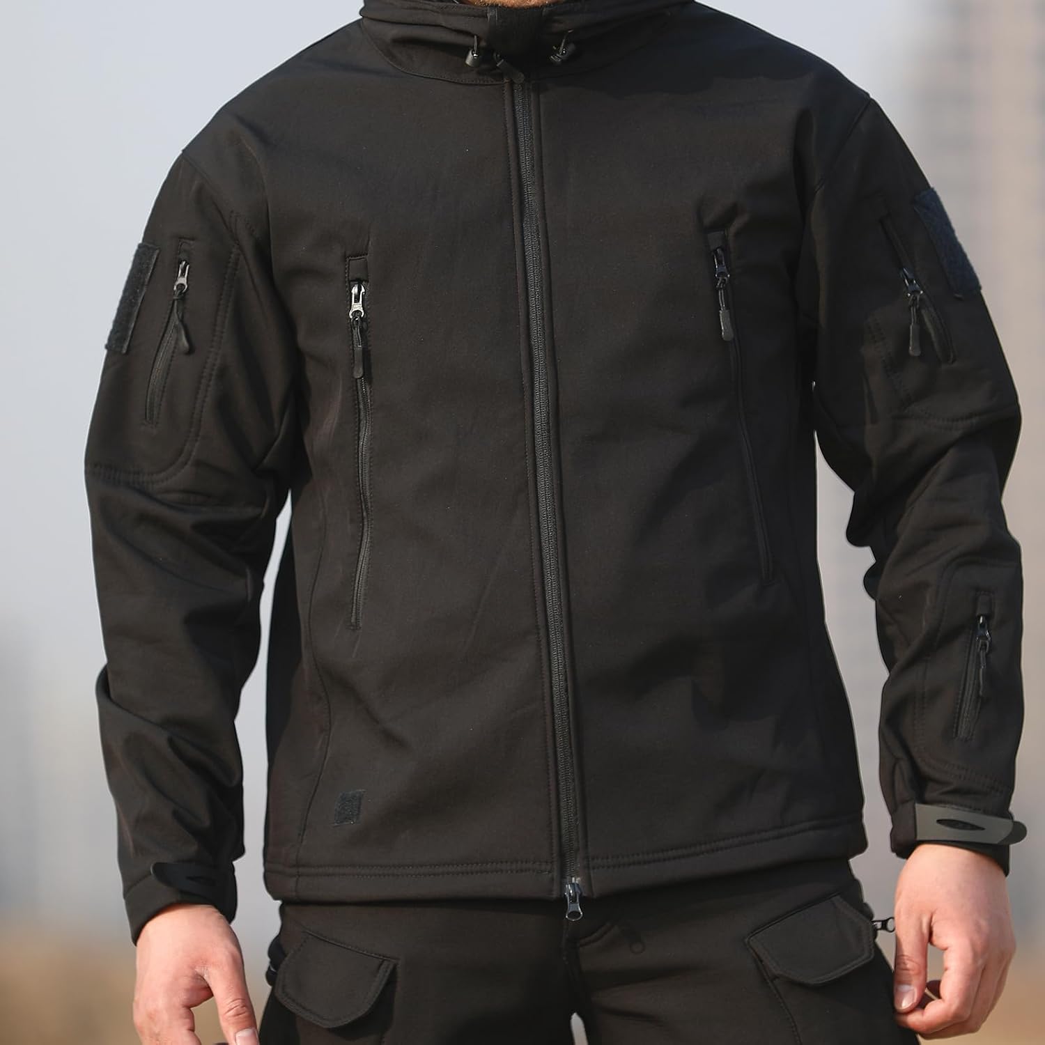 Men's Military Tactical Jacket Fleece Lined Hooded Mens Softshell Jacket Waterproof Windproof and Warm Winter Coat - Image 2