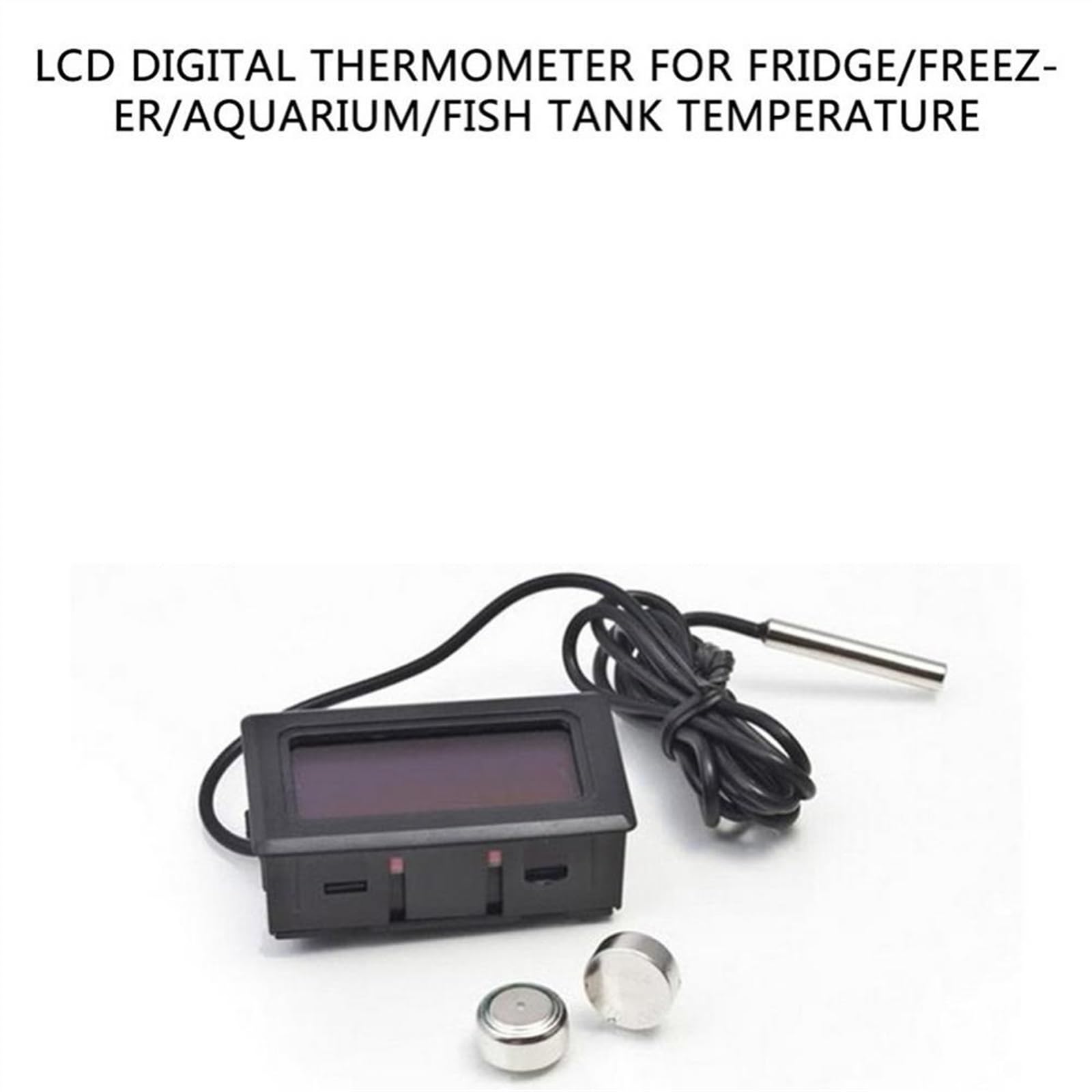 Wbudowany mini cyfrowy termometr z sondą i wyświetlaczem LCD z baterią -50-110°C do lodówki, akwarium, domu (kolor: styl A)