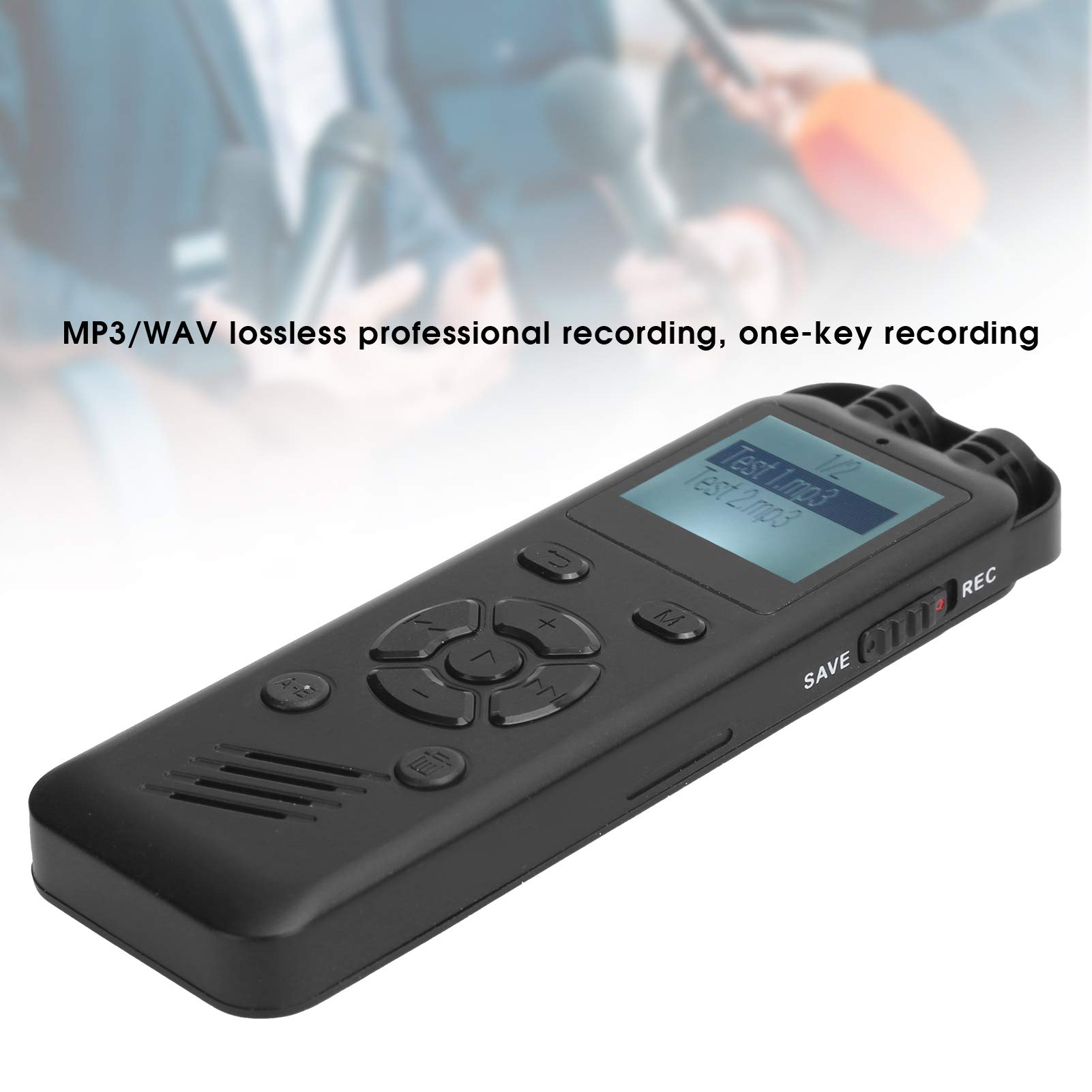 Lettore di Registrazione Professionale Senza Perdita MP3/WAV da 8 GB, Registratore Vocale Stereo con Riduzione del Rumore Intelligente, Lettore Musicale MP3 con Display a LED, Registrazione di Segment