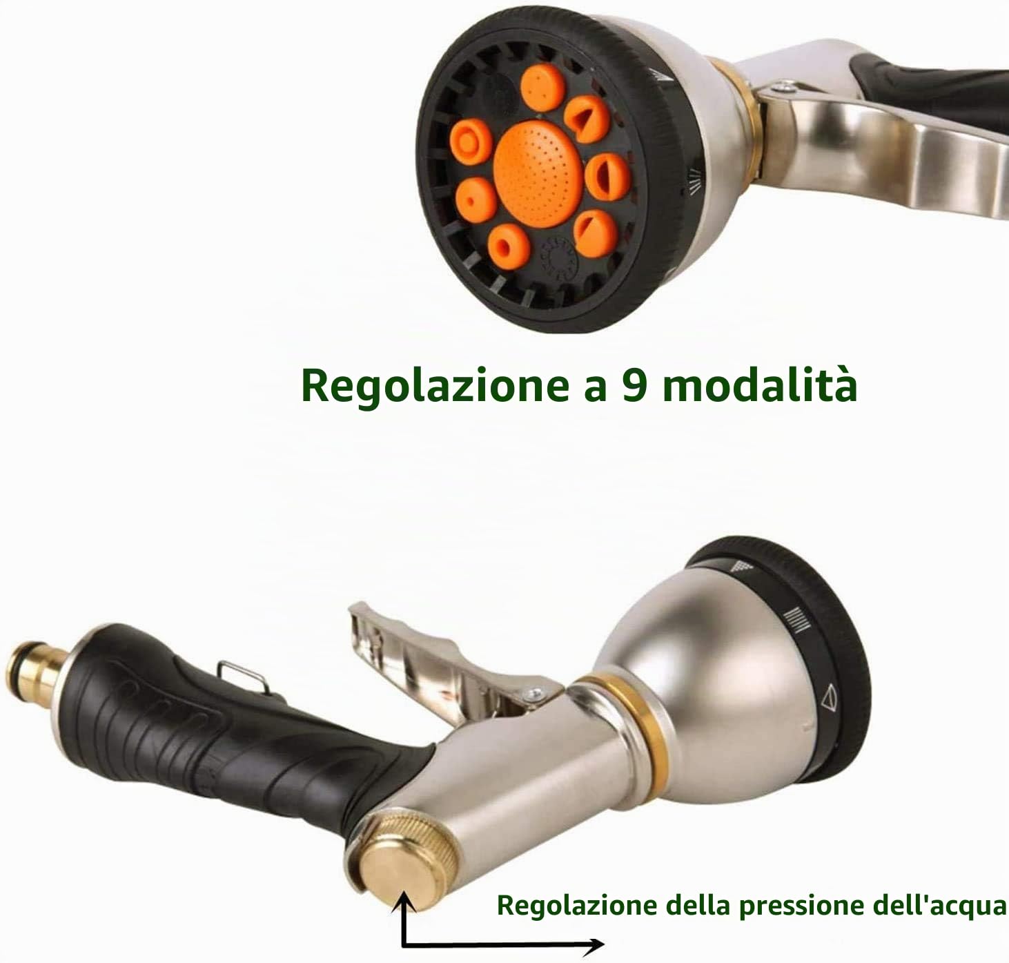 Tubo Estensibile da Giardino, Tubo da Giardino Estensibile con 9 Funzione, Connettori in Rame Puro con da ½ e ¾, Fatto in 3 Strati di Lattice(25FT/7.6M)
