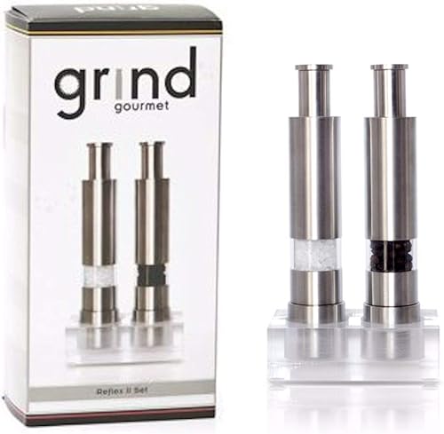 Miniatura 8 de set de molinillo para sal y pimienta molinillo gourmet original de presionar y moler para sal molinillo de pimienta con soporte incluye paquetes de