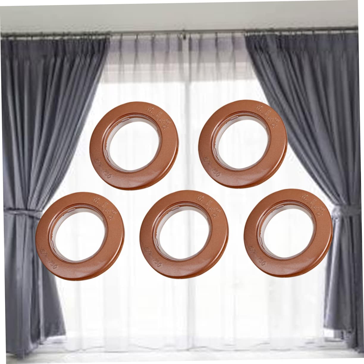 Anelli per Tende da Doccia 85 Pezzi Metallo Coffee Finitura Elettroplaccata | Superficie Liscia, per Drappe e Curtain, Uso in Camere da Letto e Docce