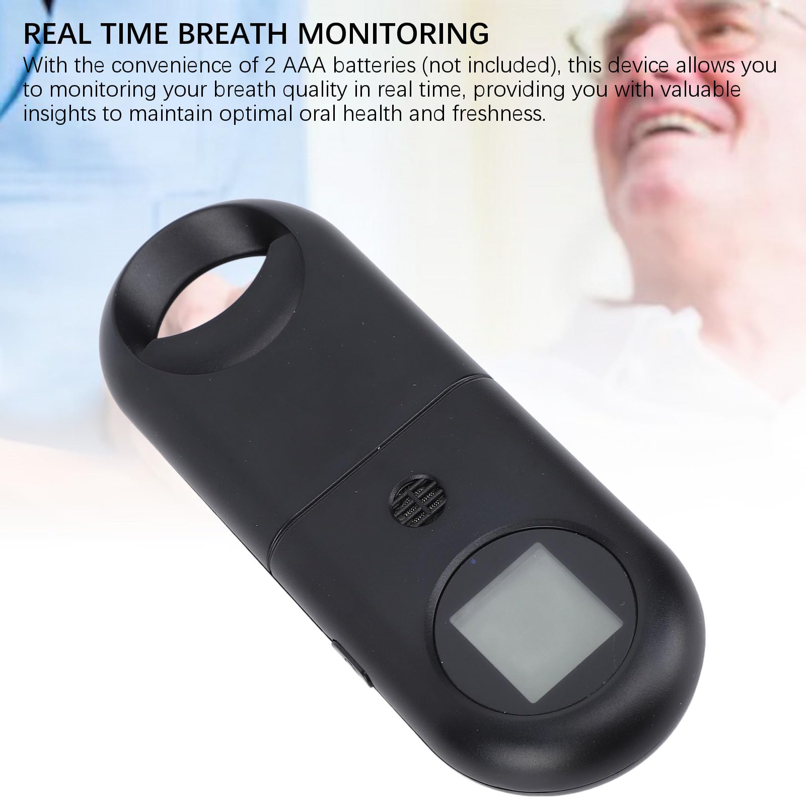Detector de mal aliento - Analizador digital de olores bucales con pantalla LCD y retroiluminación de dibujos animados - Detección instantánea de halitosis para uso personal - Monitor preciso de