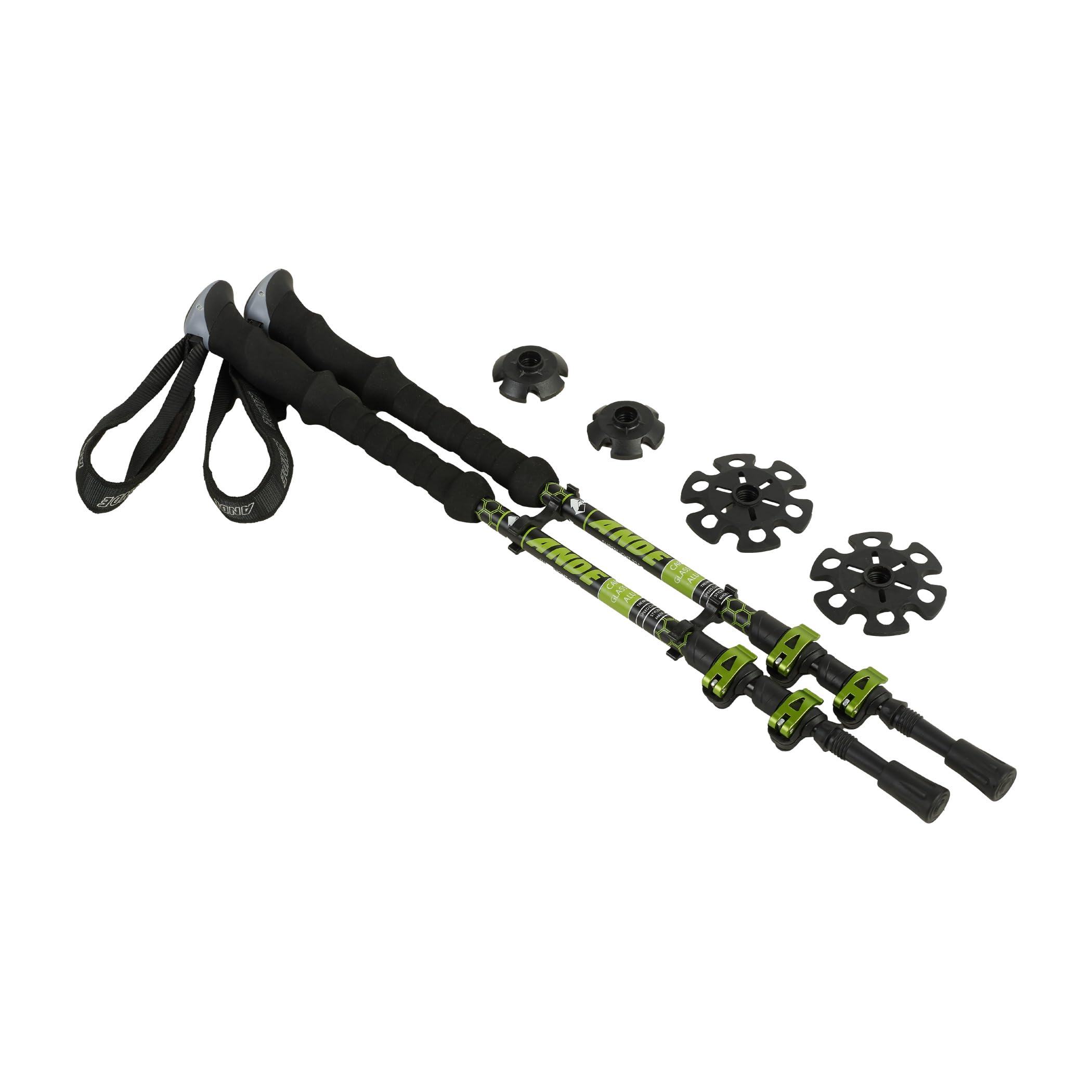 ANDE A32040-3590 BASTONCINI DA TREKKING TELESCOPICI UNISEX NERO/LIME