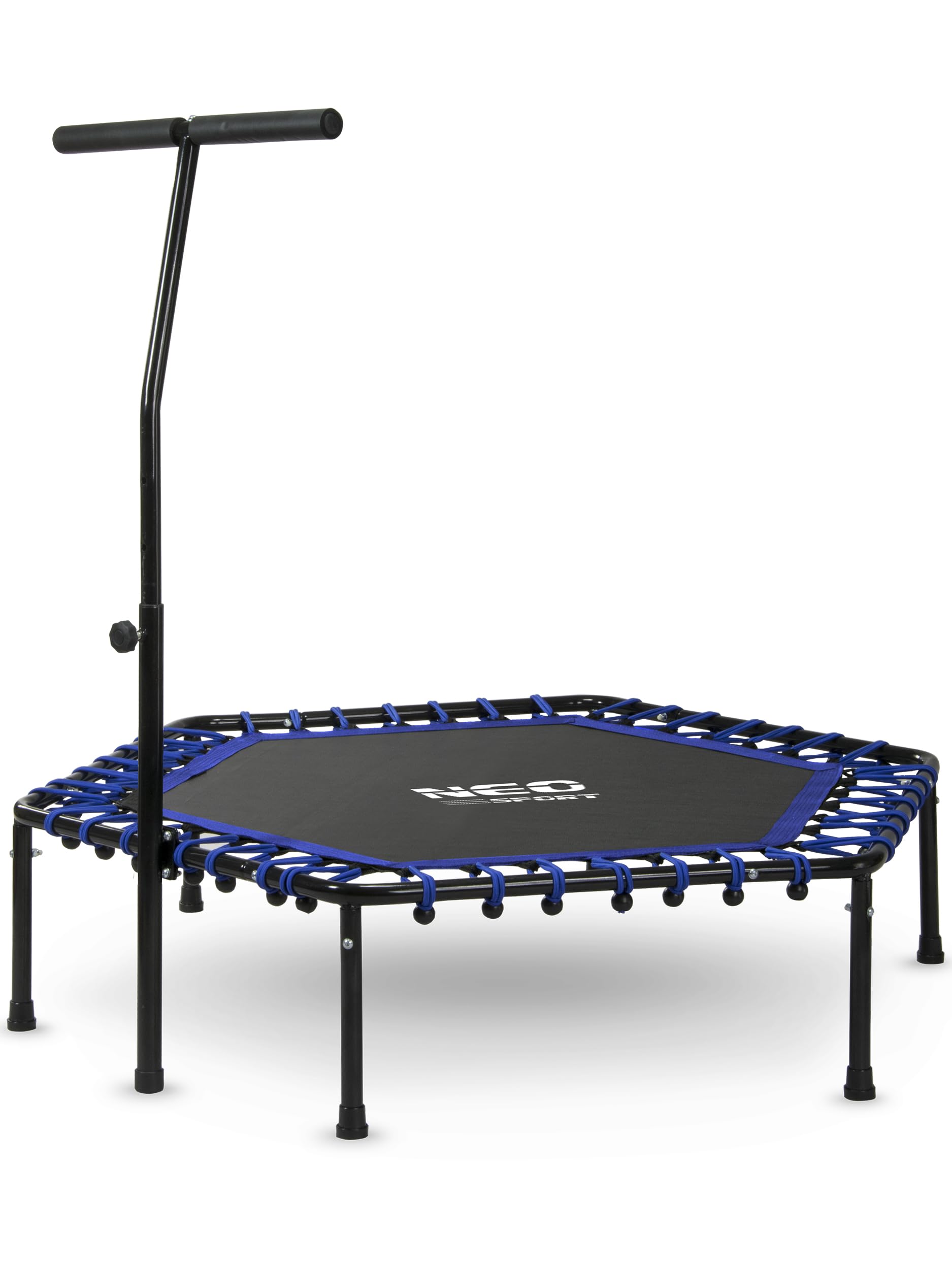 Neo-Sport Trampolino per adulti con manico regolabile in altezza, diametro 127 cm, fino a 100 kg, per interni ed esterni