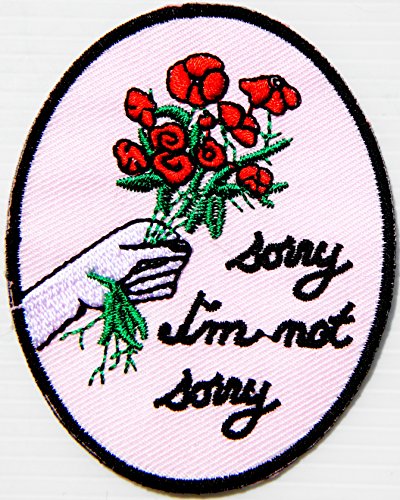 Sorry I Am Not Sorry Red Rose Broken Heart Valentine Day Funny Motorcycles Outlaw Hog MC Biker Rider Hippie Punk Rock Jacket T-shirt Patch Sew Iron on Embroidered Sign Badge