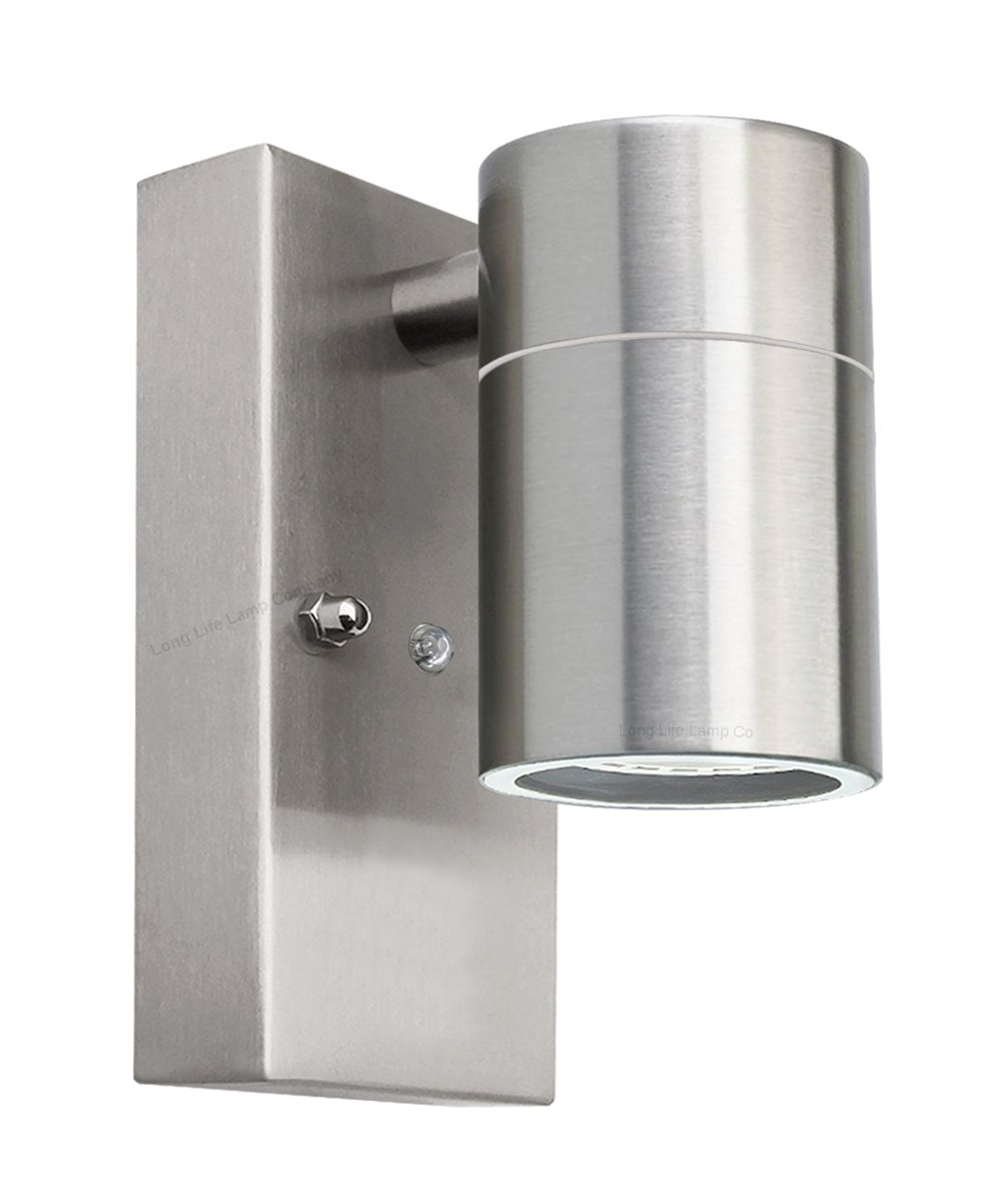 Long Life Lamp Company Stainless Steel Single Outdoor Wall Light Dusk Till Dawn Sensor Finish Ip65 Zlc088
