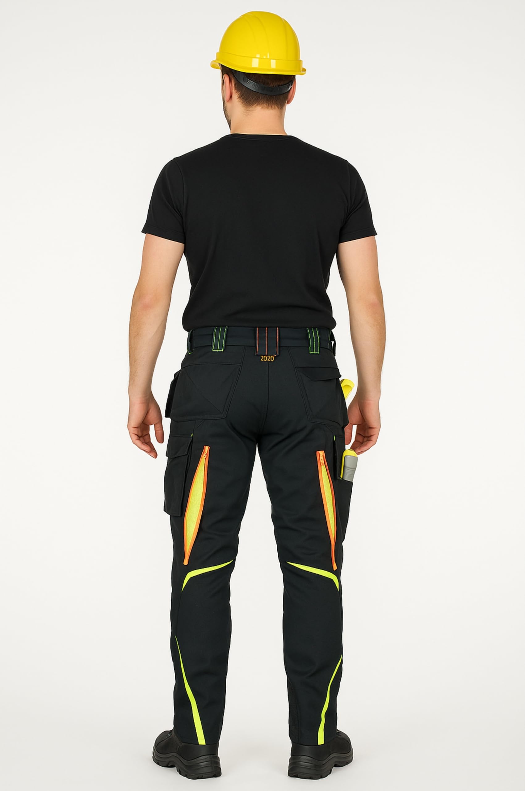 Spodnie męskie robocze STRAUSS PREMIUM 65511 czarno-żółte Wentylacja r. 48