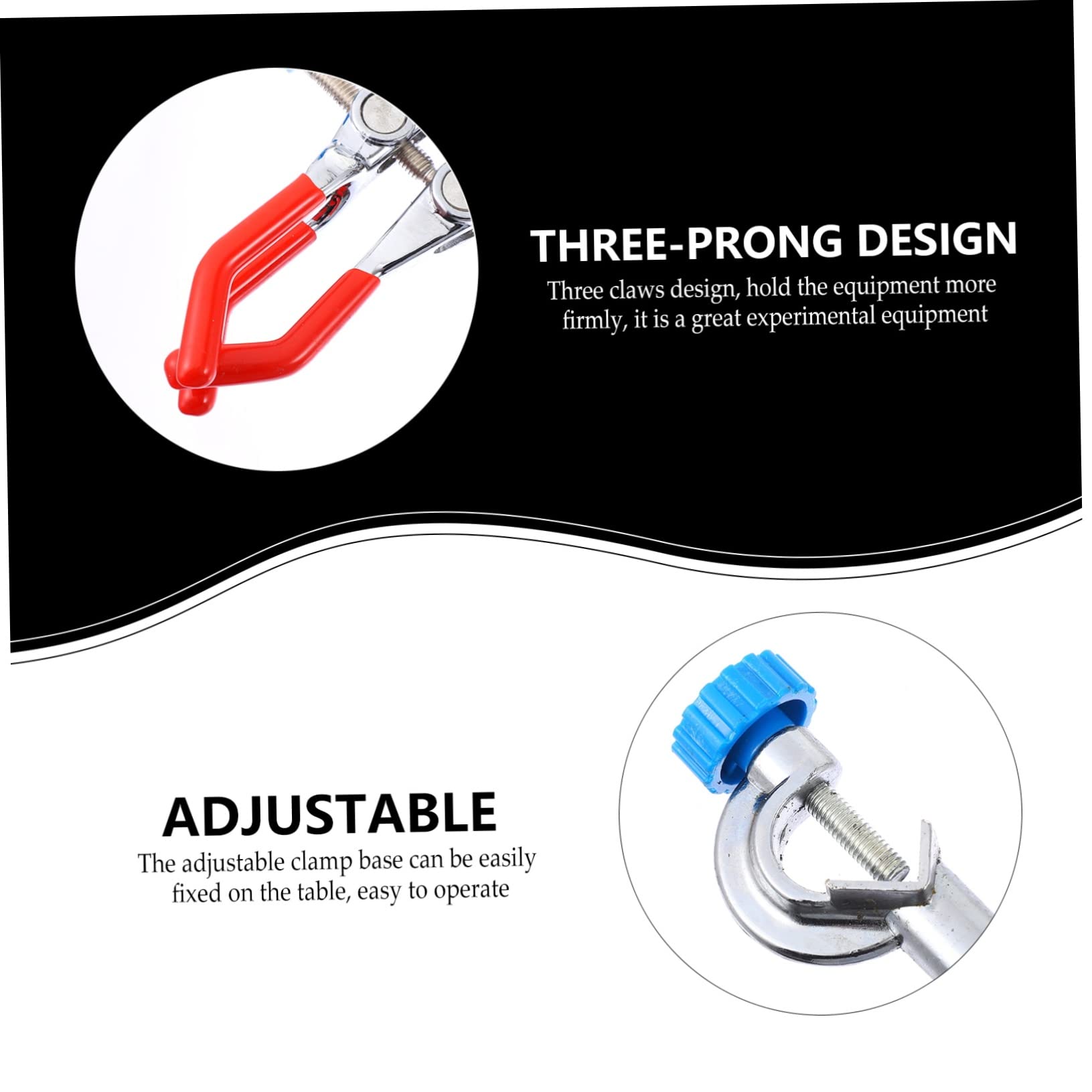 TOPBATHY 4 Pezzi Pinza da Laboratorio Fessure con Base Fissabile Clip Resistente Alla Corrosione per Sperimentali per Condensatore e Attrezzature