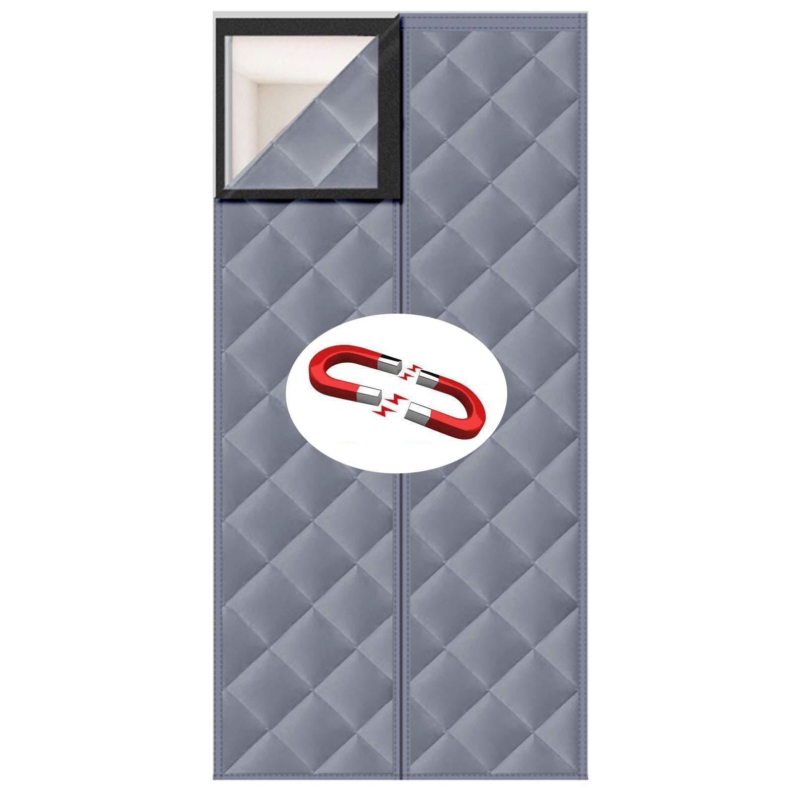 Rideau De Porte Magnétique Isolant Thermique 90x230 Cm - PU Imperméable, Coupe-Vent Et Occultant Pour Sous-Sol Et Placards