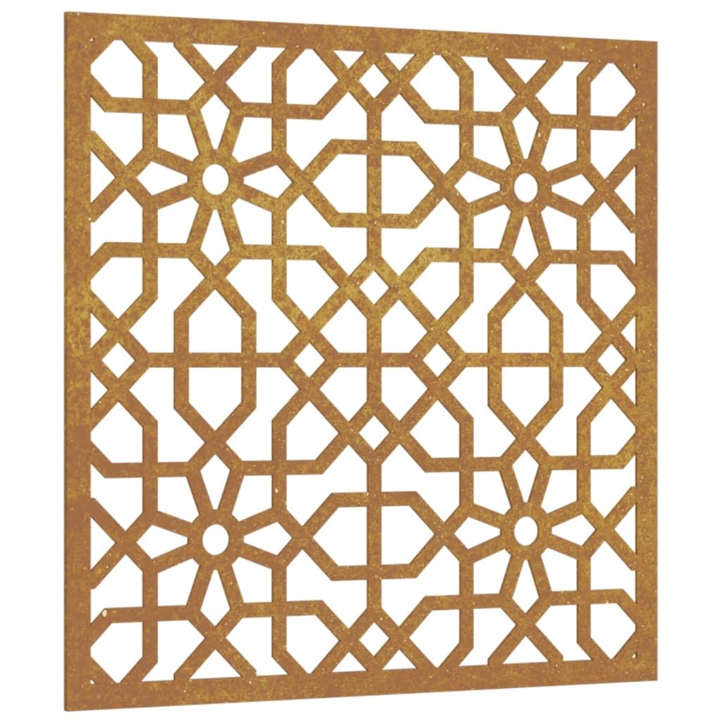 vidaXL Décoration Murale Jardin 55x55 cm Acier corten Design mauresque