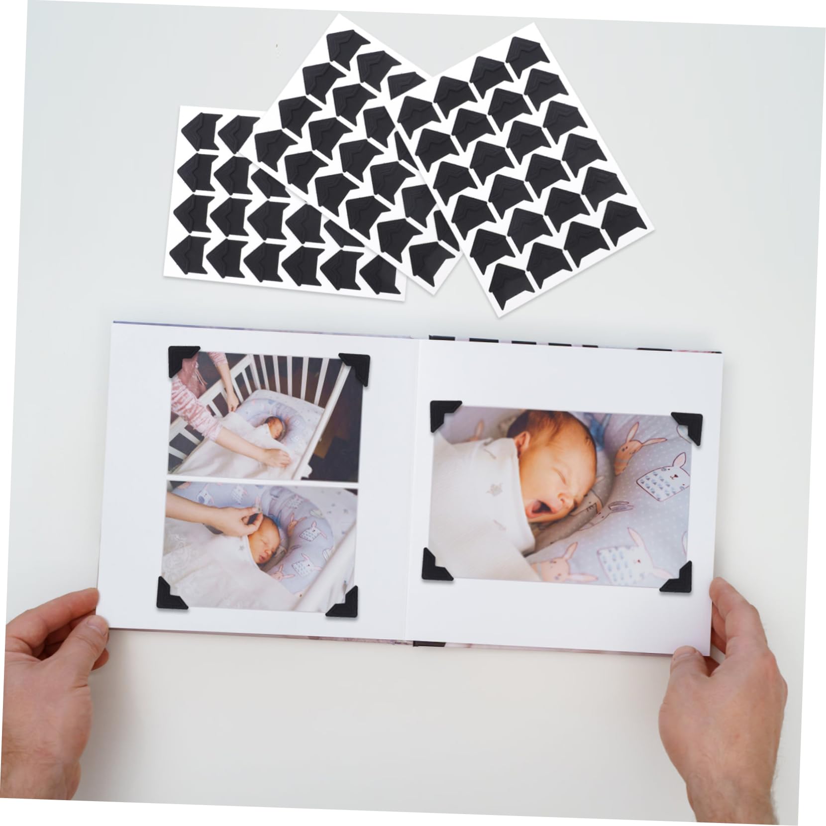 50hojas Esquinas De Fotos Autoadhesivas Para Álbumes De Decoración De Scrapbook y Diario Esquinas Retro Para Fotos y Manualidades