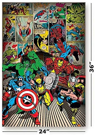 Marvel Comics, Here Come The Heroes Maxi Poster, Multi-Colour, 61 x 91.5 cm