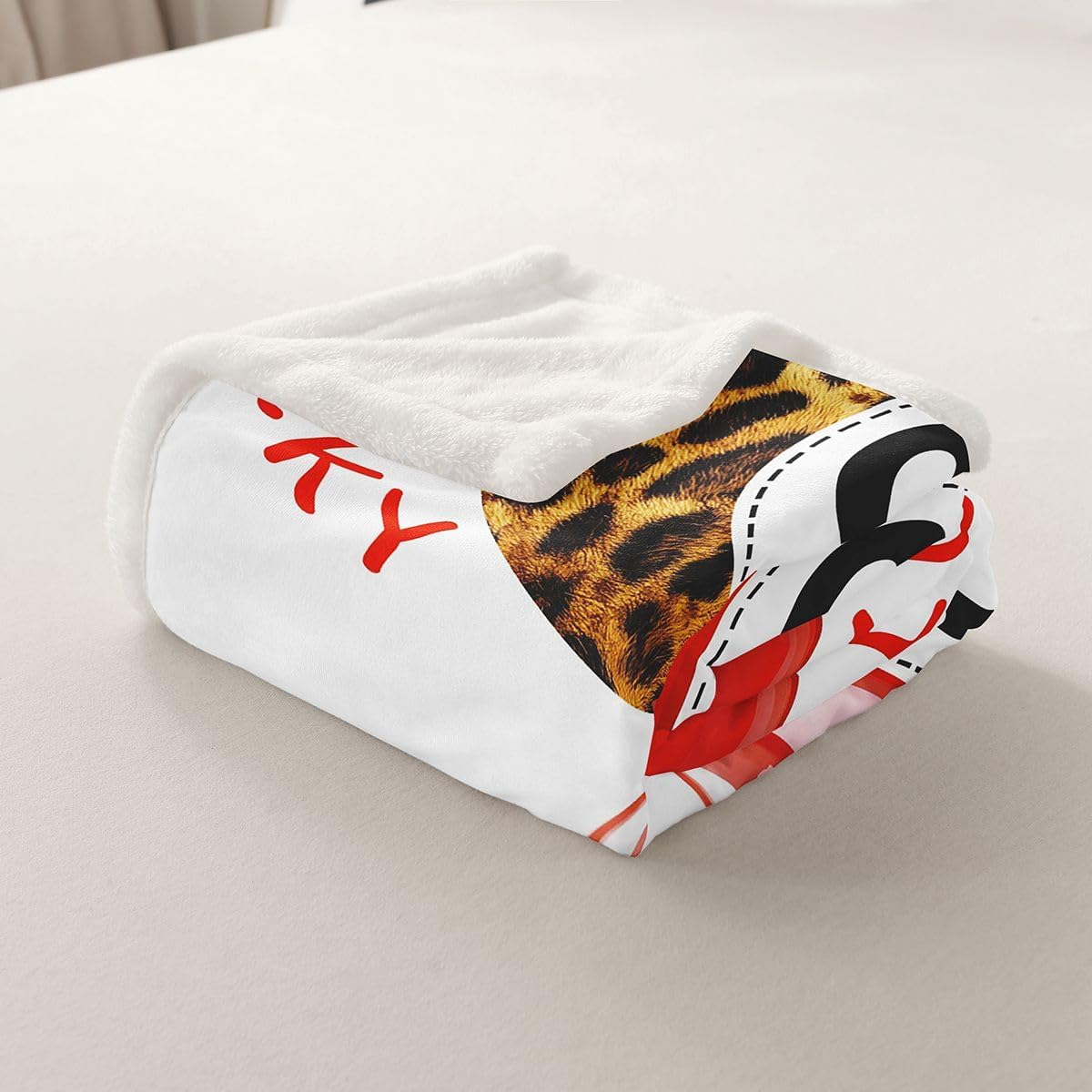 Erosebridal Cheetah 2000S Pattern Funky Leopard Print Red Girls Fleece Blanket Baby 30"x40" | Y2K Lucky 8 Ball Sherpa Blanket Aesthetic Trendy Preppy Warm Fuzzy Plush Throw