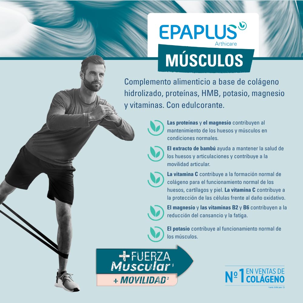 EPAPLUS Músculos – Colágeno en Polvo - Pack 2 Unidades de 504 gr para 60 días - Chocolate - Con Proteína, Potasio y HMB - 504 g