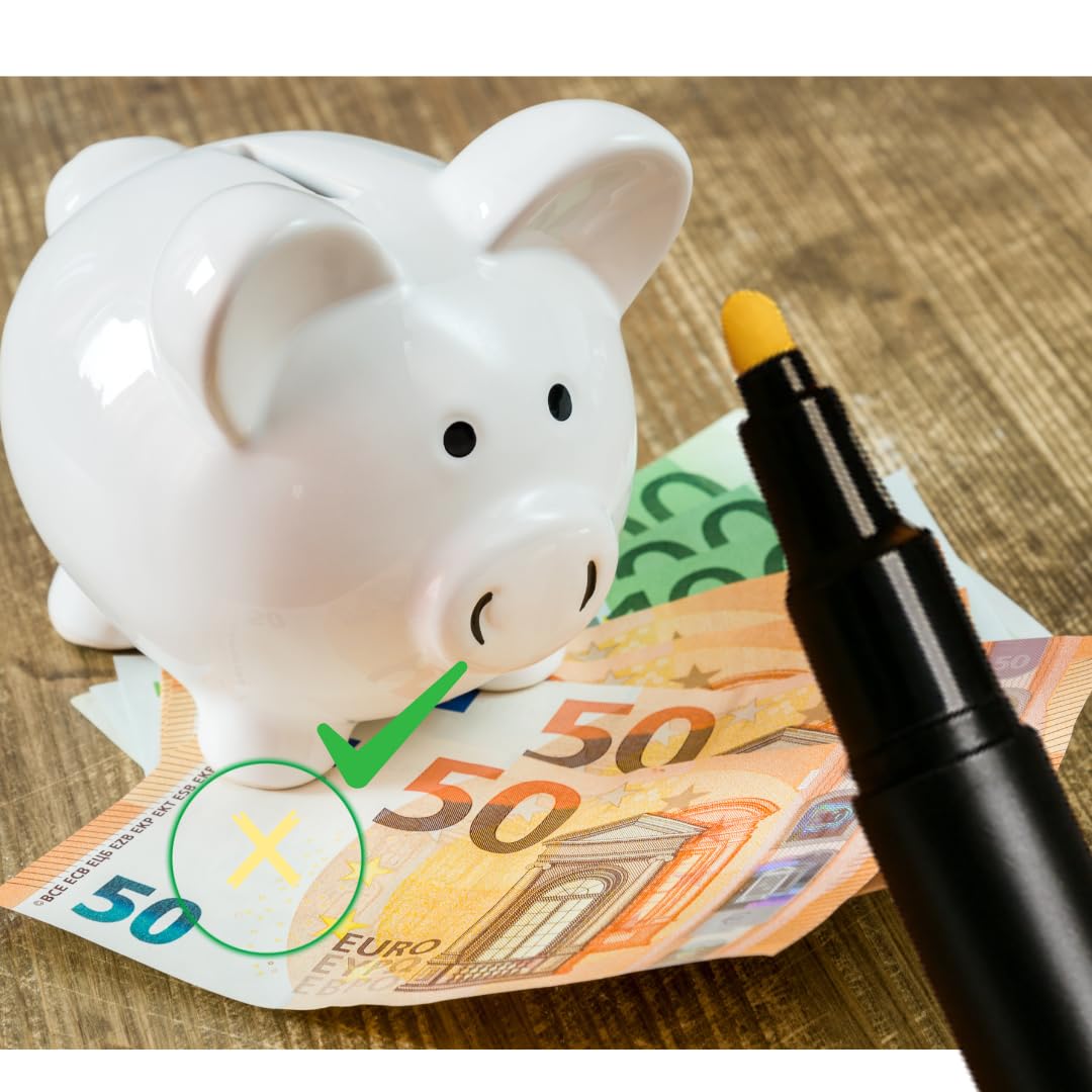 Générique stylo faux billets euros 2025 - Pack de 3 | Détection Immédiate faux billet banque Commerçant, Café, Restaurant | Euro Dollar