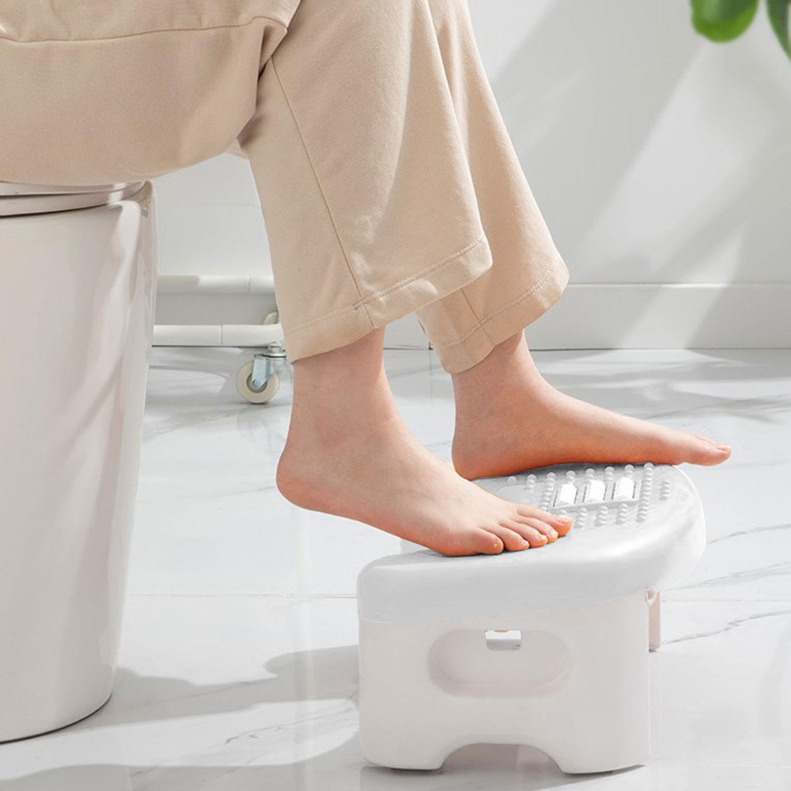 Sgabello Da Toilette - 42×25×17cm Sgabellino Squatty Da Toilette, Sgabello WC Antiscivolo Per Bagno, Sgabello Da Toilette Da Bagno, Sgabello Bagno Fisiologico Sgabello WC Pieghevole Per Adulti Bambini