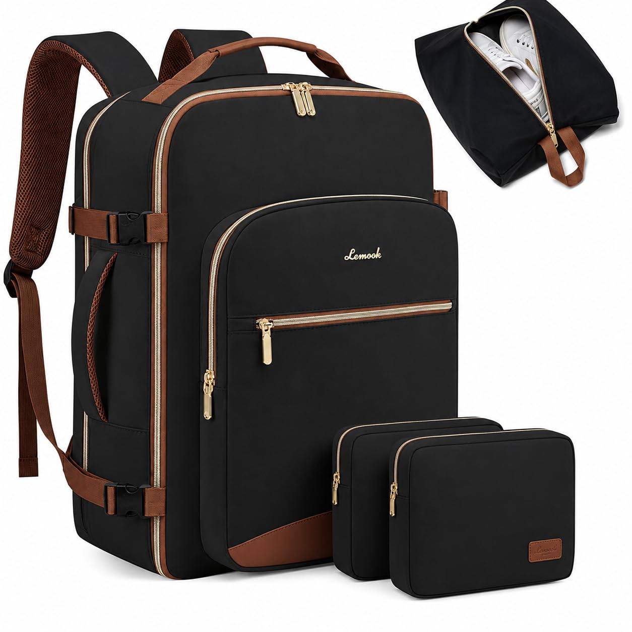 Travel Backpack for Women & Men, 40L Carry On Backpack with Packing Cubes, 180° Opening Suitcase Style Backpack, Flight Approved Personal Item Bag for Travel, Business & Weekender Trips-image-48