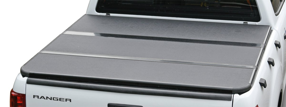 Copertura Baule Ford Ranger Double Cab 2012-2018, In Alluminio Nero, Copertura Rigida In 3 Parti, Resistente E Pieghevole - 4
