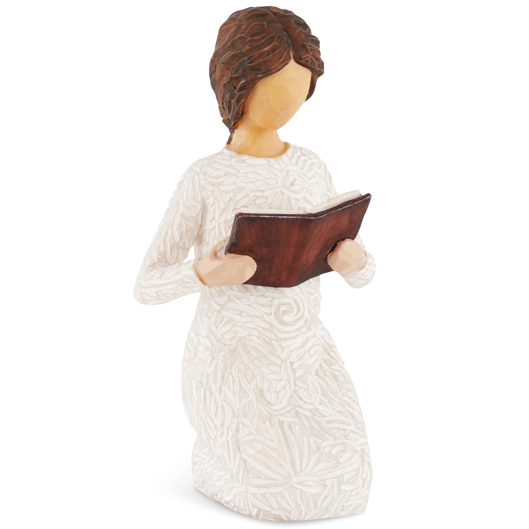XMNZD Christian Gifts for Women,Retirement Gift for Woman,4.7”Reader Remembrance Angel,Birthday Christmas Baptism Graduation Gifts for Her,Sculpted