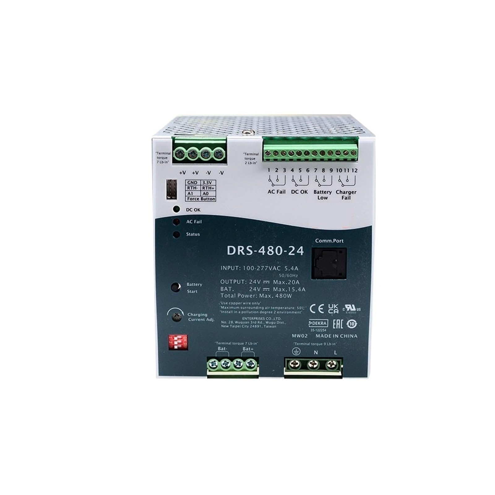 DRS-480 24V 36V 48V 480W AIl-in-One Intelligent Security Switching Power Supply 1Pcs(24V_480W)
