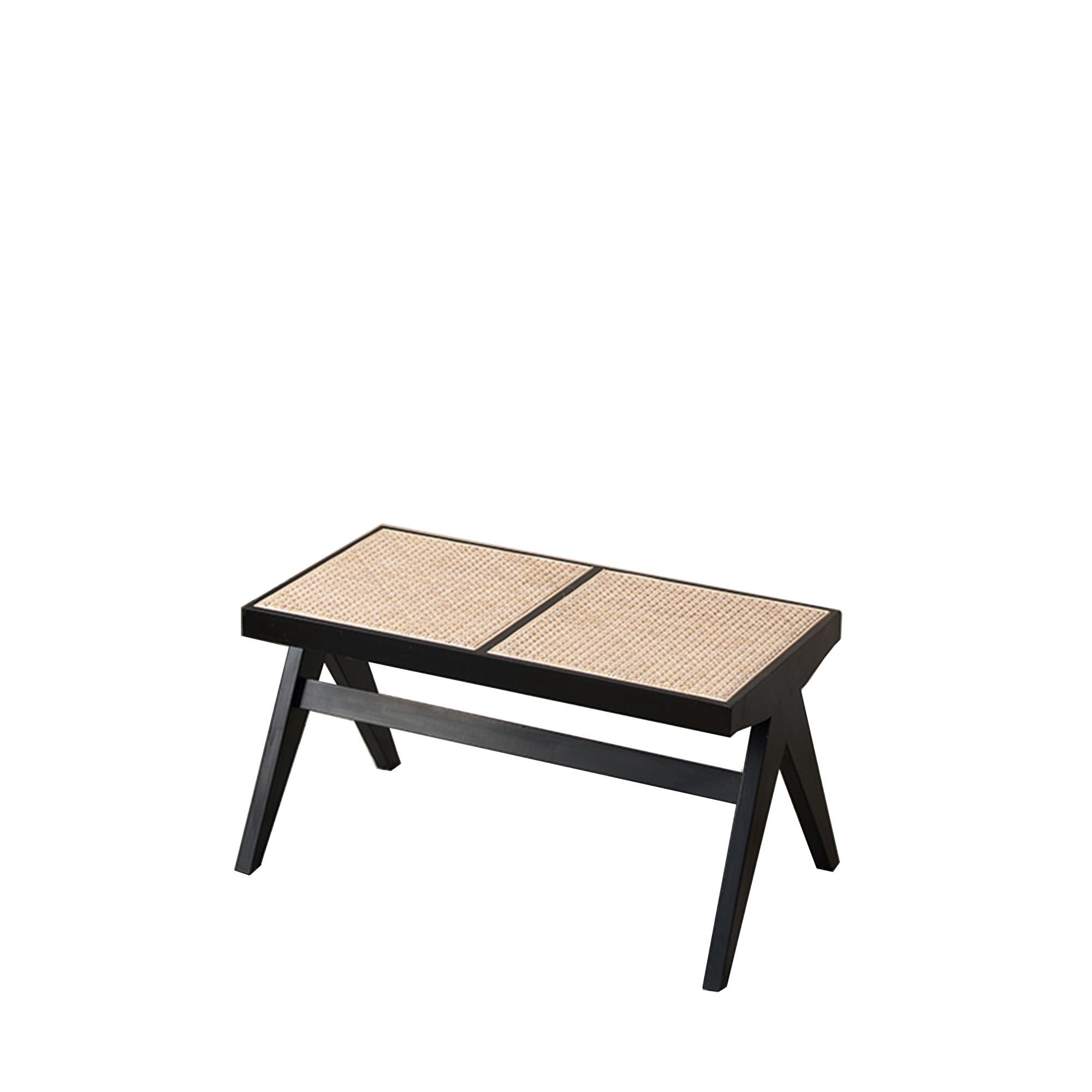 MSHGSKU Farmhouse Rattan Woven Bench Seat for Entryway, Bedroom, and Living Room