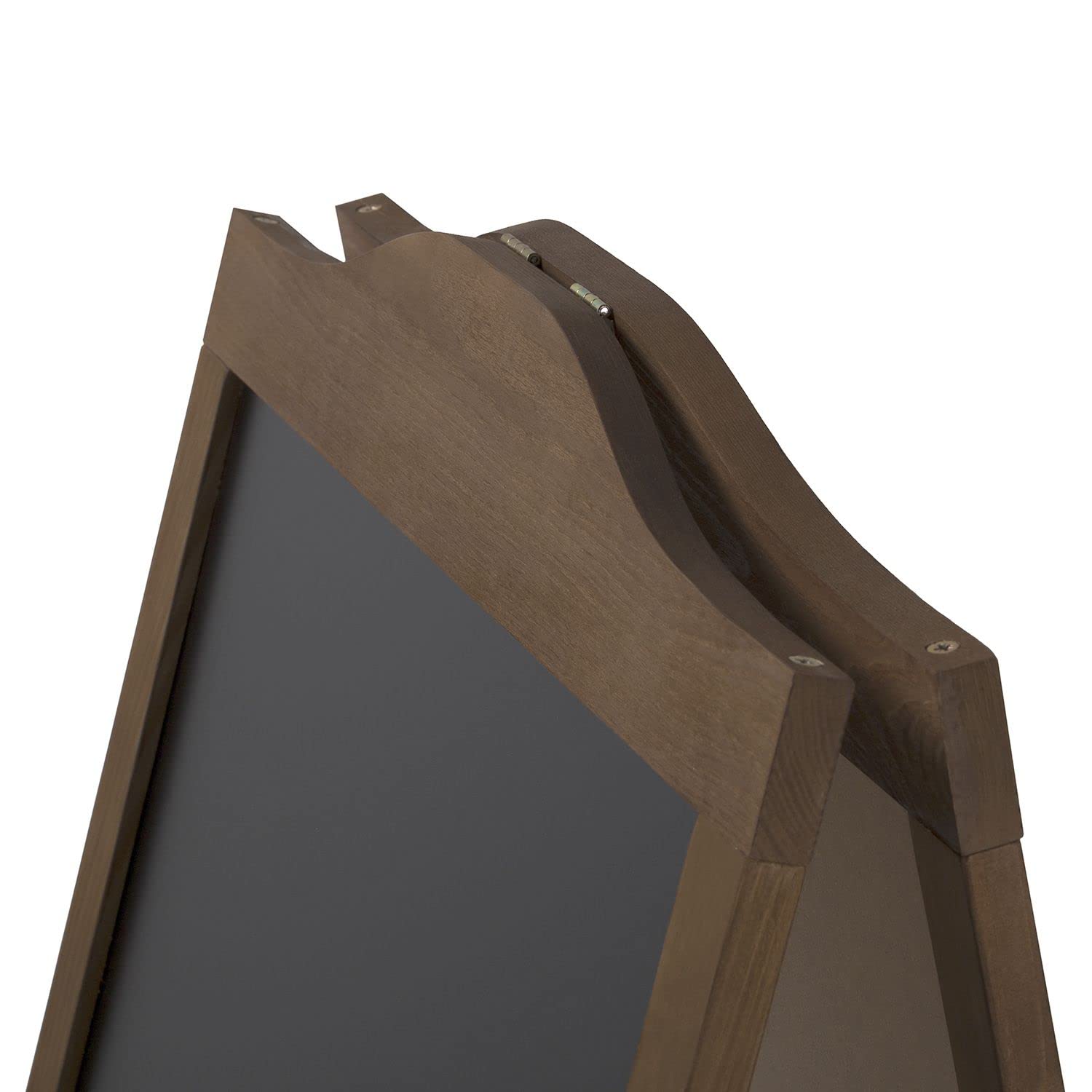 Panneau publicitaire exterieur en bois-étanche - forme rétro élégante- Chevalet Stop Trottoir pour restaurant- Double Face 120 x 60 cm - 6 kg-W, marron)