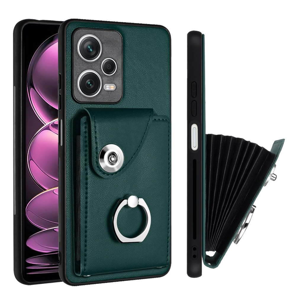 Custodia Portafoglio Per Redmi Note 12 Pro Plus 5G, Pelle Rossa Con Supporto Anello E Porta Carte, Protezione Antiurto