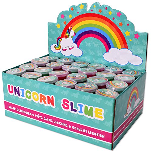 TE-Trend Eenhoorn Eenhoorn Glibber Glitter slijm doos 40x30mm kinderen meisjes cadeautje groen roze - Image 5